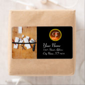 INHABER DES HOLZMONOGRAMM, schwarz, orange (Insitu)