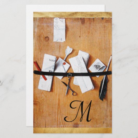 INHABER DES HOLZMONOGRAMM Schwarz-weiß Briefpapier (Vorne/Hinten)