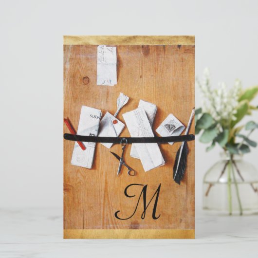 INHABER DES HOLZMONOGRAMM Schwarz-weiß Briefpapier (Stehend Vorderseite)