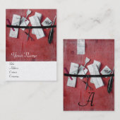 INHABER DES HOLZMONOGRAMM , weißes Perlrot Visitenkarte (Vorne/Hinten)