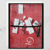 INHABER DES SCHREIBENS IN HOLZMONOGRAMM, rot, schw (Vorne/Hinten)