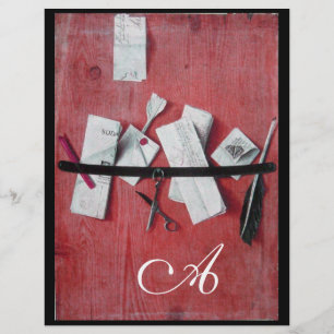 INHABER DES SCHREIBENS IN HOLZMONOGRAMM, rot, schw