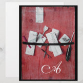 INHABER DES SCHREIBENS IN HOLZMONOGRAMM, rot, schw (Vorne/Hinten)