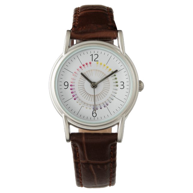 Inhaber eines geraden Buttons Armbanduhr (Vorderseite)