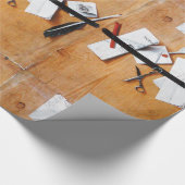 INHABER VON HOLZ, braun, schwarz, weiß Geschenkpapier (Ecke)