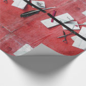 INHABER VON HOLZ, Rot, Schwarz, Weiß Geschenkpapier (Ecke)