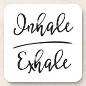 Inhalative Exhale Typografie Getränkeuntersetzer (Vorderseite)