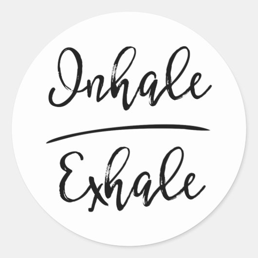Inhalative Exhale Typografie Runder Aufkleber (Vorderseite)