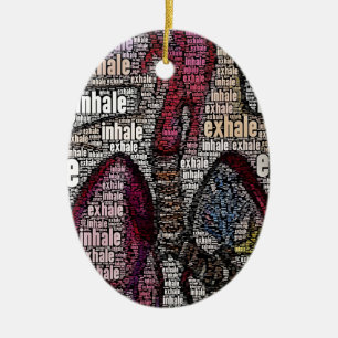 Inhale atmen aus keramik ornament