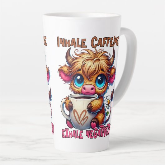 Inhale Caffeine Exhale Negativity Milchtasse (Rechte Ecke)