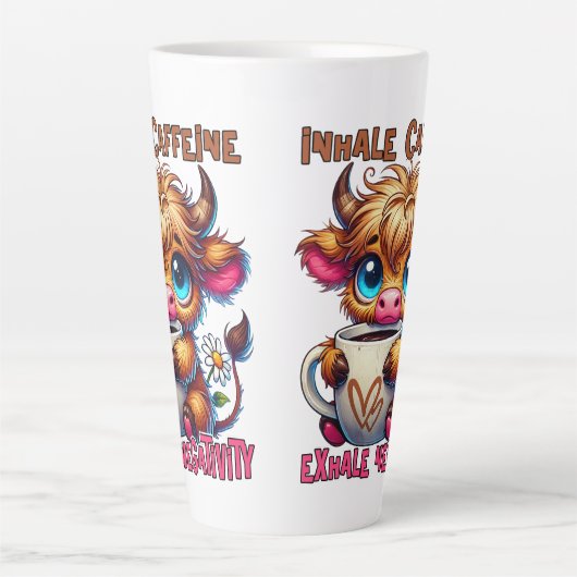 Inhale Caffeine Exhale Negativity  Milchtasse (Vorderseite)