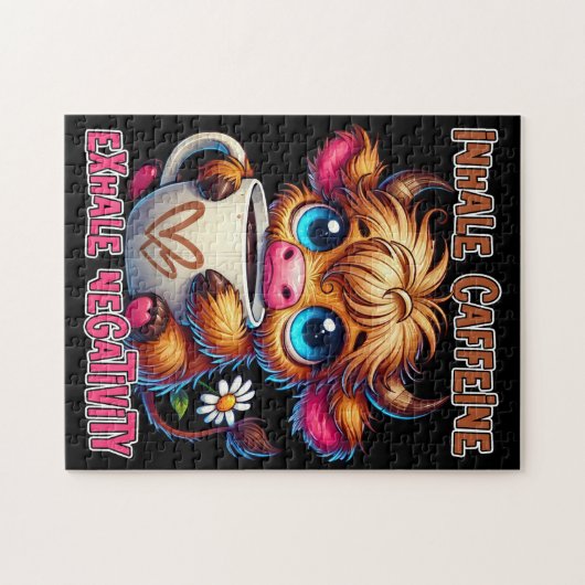 Inhale Caffeine Exhale Negativity  Puzzle (Horizontal)
