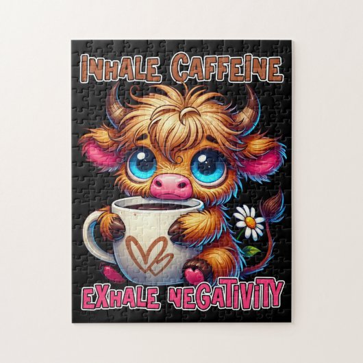 Inhale Caffeine Exhale Negativity Puzzle (Vertikal)