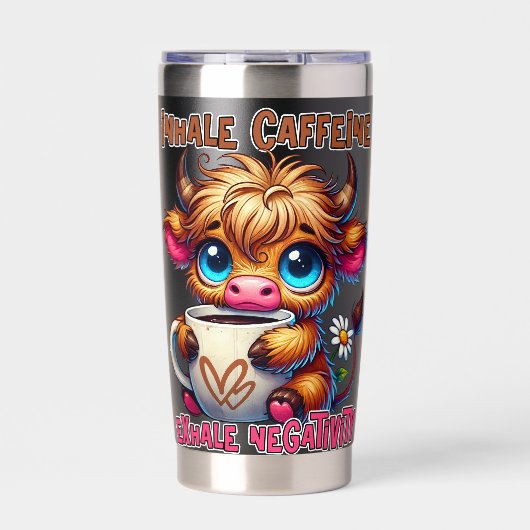 Inhale Caffeine Exhale Negativity Thermobecher (Vorderseite)