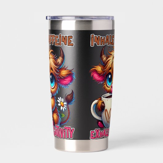 Inhale Caffeine Exhale Negativity  Thermobecher (Rechts)