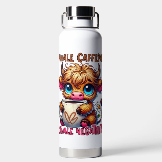 Inhale Caffeine Exhale Negativity  Trinkflasche (Rückseite)