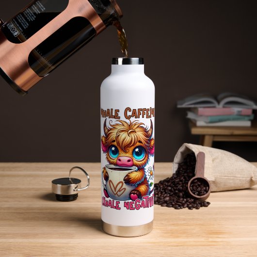 Inhale Caffeine Exhale Negativity  Trinkflasche (Kaffee (gedreht))