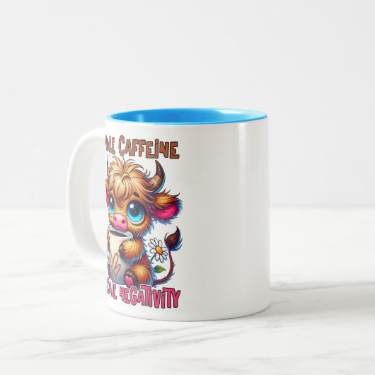 Inhale Caffeine Exhale Negativity Zweifarbige Tasse (Vorderseite Links)