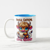 Inhale Caffeine Exhale Negativity Zweifarbige Tasse (Links)