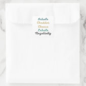 Inhale Cheddar Käse Exhale Negativativität Quadratischer Aufkleber (Tasche)