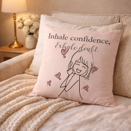 Inhale Confidence Motivations-Kissen mit Blush-Wur Kissen