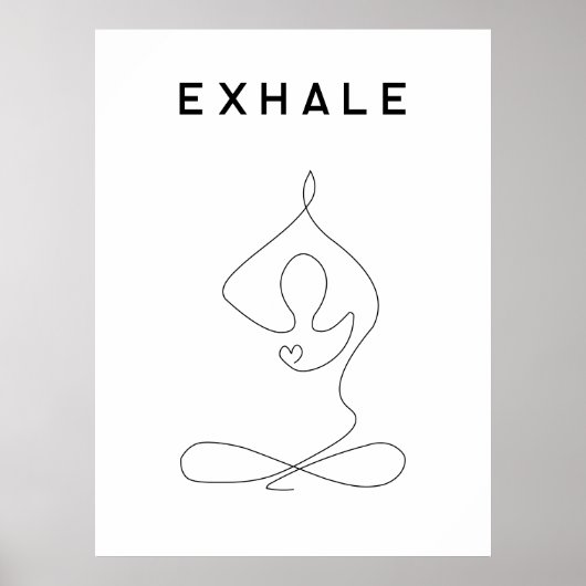 Inhale Exhale Atmen Yoga Pose Modernes Studio Poster (Vorne)