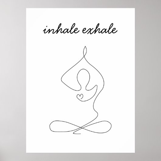 Inhale Exhale Atmen Yoga Pose Modernes Studio Poster (Vorne)