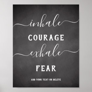 Inhale Exhale Black White Inspirational Poster