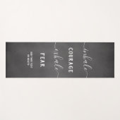 Inhale Exhale Black White Inspirational Yogamatte (Vorderseite (Horizontal))