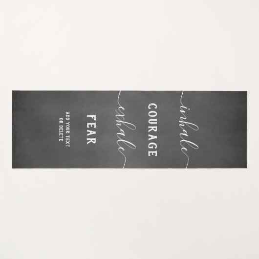 Inhale Exhale Black White Inspirational Yogamatte (Vorderseite (Horizontal))