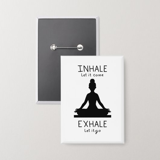 Inhale Exhale Yoga Button (Vorderseite/Rückseite)