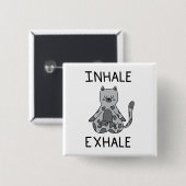Inhale Exhale Yoga Cat Button (Vorne & Hinten)
