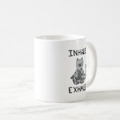 Inhale Exhale Yoga Cat Kaffeetasse (VorderseiteRechts)
