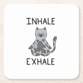 Inhale Exhale Yoga Cat Rechteckiger Pappuntersetzer (Vorderseite)