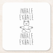 inhale Exhale yoga cat Rechteckiger Pappuntersetzer (Vorderseite)