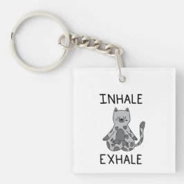Inhale Exhale Yoga Cat Schlüsselanhänger