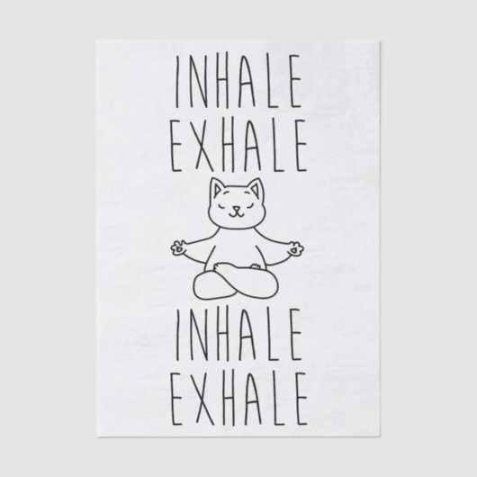 inhale Exhale yoga cat Seidenpapier (Vorderseite)