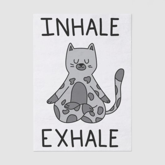 Inhale Exhale Yoga Cat Seidenpapier (Vorderseite)