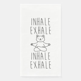 inhale Exhale yoga cat Serviette