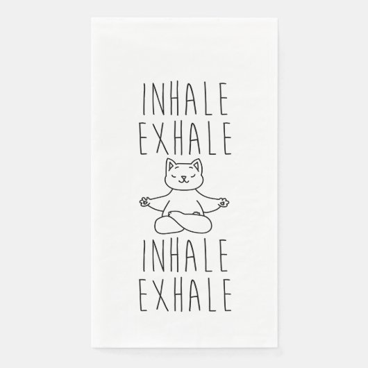inhale Exhale yoga cat Serviette (Vorderseite)