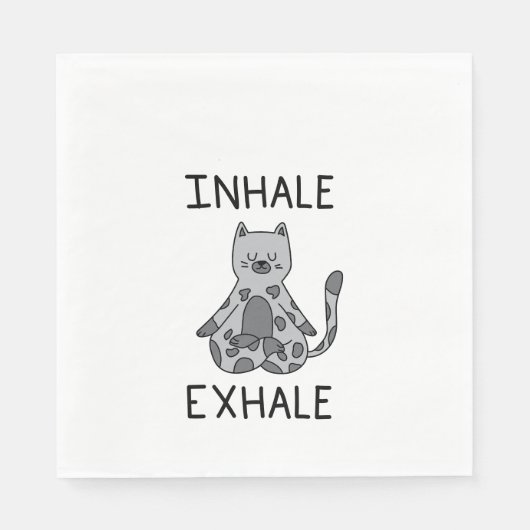 Inhale Exhale Yoga Cat Serviette (Vorderseite)
