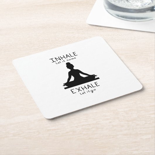 Inhale Exhale Yoga Rechteckiger Pappuntersetzer (angewinkelt)