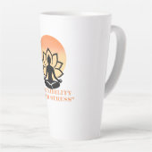 Inhale Peace Exhale Stress Yoga Quote Milchtasse (Rechte Ecke)