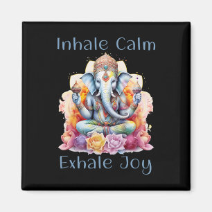 Inhale Ruhe, Exhale Freude Yoga Buddha-Elefant für Magnet
