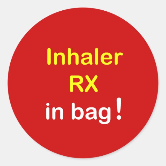 INHALER in Tasche. Runder Aufkleber (Vorderseite)