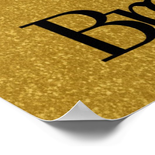 Inhalieren, Ausatmen, Gold Black Glitzer atmen Poster (Ecke)