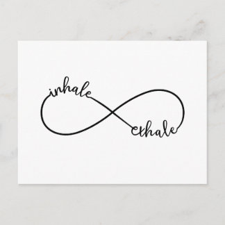 Inhalieren, Ausatmen, Unendlichkeitszeichen Postkarte