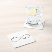 Inhalieren, Ausatmen, Unendlichkeitszeichen Rechteckiger Pappuntersetzer (Vor Ort)