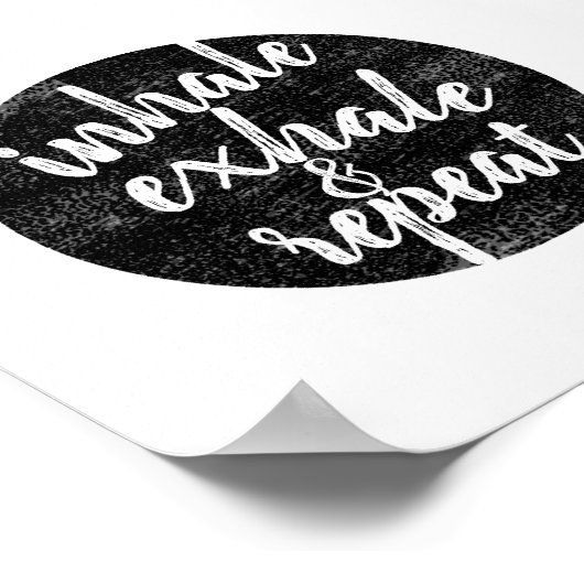 inhalieren Ausatmung grau-weiß beängstigend Poster (Ecke)