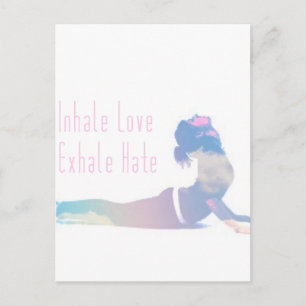 Inhalieren der Liebe Yoga Serie Postkarte